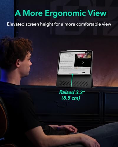 ESR for iPad Air 11 Inch Case M3/M2  2025/2024   iPad Air 5th/4th Gen Case  2022/2020  10 9 Inch  Removable Magnetic Cover  Adjustable Portrait/Landscape Stand  9 Standing Angles  Black