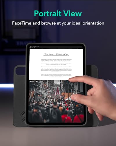 ESR for iPad Air 11 Inch Case M3/M2  2025/2024   iPad Air 5th/4th Gen Case  2022/2020  10 9 Inch  Removable Magnetic Cover  Adjustable Portrait/Landscape Stand  9 Standing Angles  Black