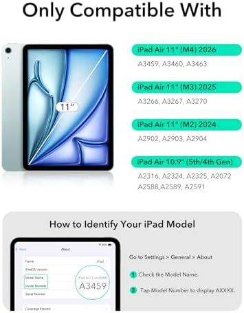 ESR for iPad Air 11 Inch Case with Keyboard M4/M3/M2  2026/2025/2024  & Air 5th/4th Gen Shift Keyboard Case  Magnetic Detachable Keyboard  Portrait/Landscape Modes  Click Anywhere Trackpad  Dark Gray