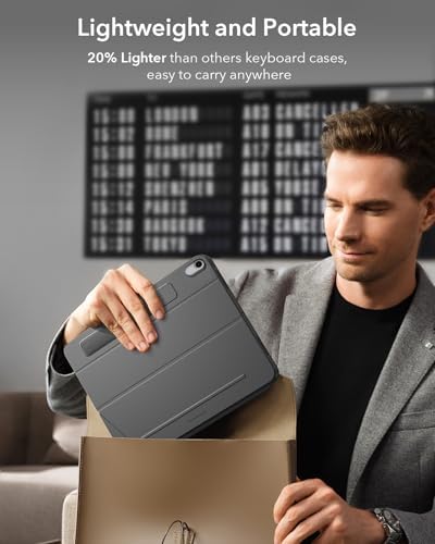 ESR for iPad Air 11 Inch Case with Keyboard M4/M3/M2  2026/2025/2024  & Air 5th/4th Gen Shift Keyboard Case  Magnetic Detachable Keyboard  Portrait/Landscape Modes  Click Anywhere Trackpad  Dark Gray