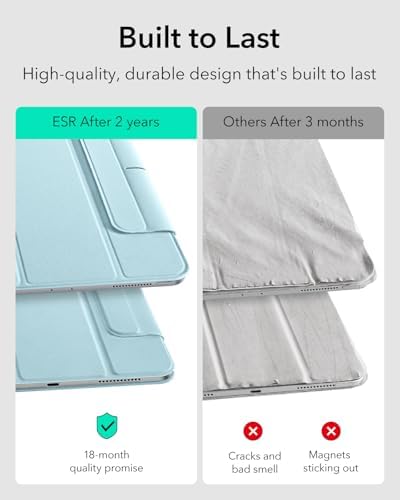 ESR for iPad Air 13 Inch Case M3/M2  2025/2024   iPad Pro 12 9 6th/5th/4th Gen  Powerful Magnetic Attachment  Slim Trifold Stand Case  Supports Pencil Pro & Pencil  USB C   Rebound Series  Black