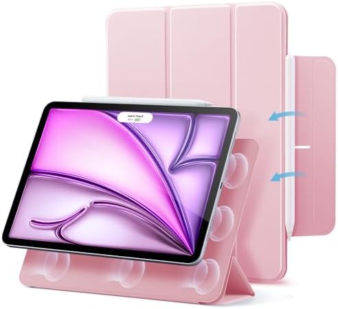 ESR for iPad Air 13 Inch Case M3/M2  2025/2024   iPad Pro 12 9 6th/5th/4th Gen  Powerful Magnetic Attachment  Slim Trifold Stand Case  Supports Pencil Pro & Pencil  USB C   Rebound Series  Black