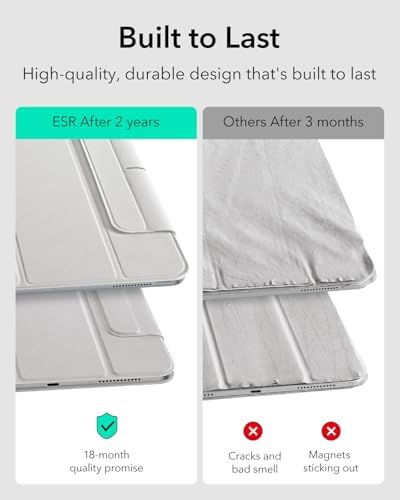 ESR for iPad Air 13 Inch Case M3/M2  2025/2024   iPad Pro 12 9 6th/5th/4th Gen  Powerful Magnetic Attachment  Slim Trifold Stand Case  Supports Pencil Pro & Pencil  USB C   Rebound Series  Black