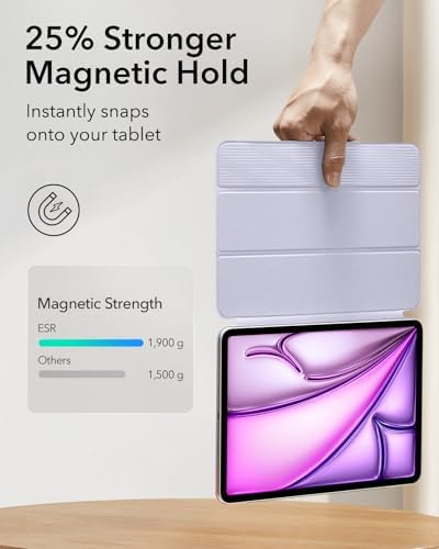 ESR for iPad Air 13 Inch Case M3/M2  2025/2024   iPad Pro 12 9 6th/5th/4th Gen  Powerful Magnetic Attachment  Slim Trifold Stand Case  Supports Pencil Pro & Pencil  USB C   Rebound Series  Black