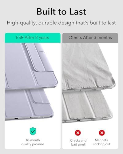 ESR for iPad Air 13 Inch Case M3/M2  2025/2024   iPad Pro 12 9 6th/5th/4th Gen  Powerful Magnetic Attachment  Slim Trifold Stand Case  Supports Pencil Pro & Pencil  USB C   Rebound Series  Black