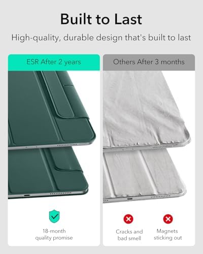 ESR for iPad Air 13 Inch Case M3/M2  2025/2024   iPad Pro 12 9 6th/5th/4th Gen  Powerful Magnetic Attachment  Slim Trifold Stand Case  Supports Pencil Pro & Pencil  USB C   Rebound Series  Black