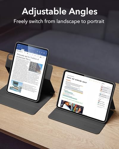 ESR for iPad Air 13 Inch Case M4/M3/M2  2026/2025/2024  with Pencil Holder  Removable Magnetic Cover  Vertical Stand  Fully Supports Pencil Pro and Pencil USB C   Rebound 360 Series  Black