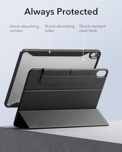 ESR for iPad Air 13 Inch Case M4/M3/M2  2026/2025/2024  with Pencil Holder  Removable Magnetic Cover  Vertical Stand  Fully Supports Pencil Pro and Pencil USB C   Rebound 360 Series  Black