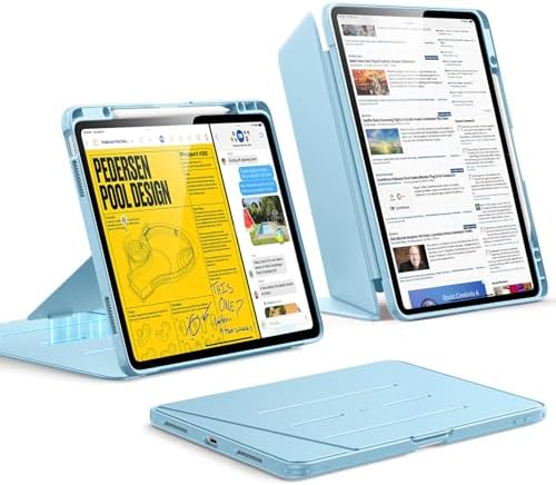 ESR for iPad Air 13 Inch Case M4/M3/M2  2026/2025/2024   Vertical Stand Cover  Multi Stand Angles  Ultra Stable Case with Pencil Holder  Flip Series  Black