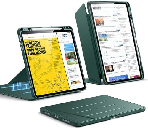 ESR for iPad Air 13 Inch Case M4/M3/M2  2026/2025/2024   Vertical Stand Cover  Multi Stand Angles  Ultra Stable Case with Pencil Holder  Flip Series  Black