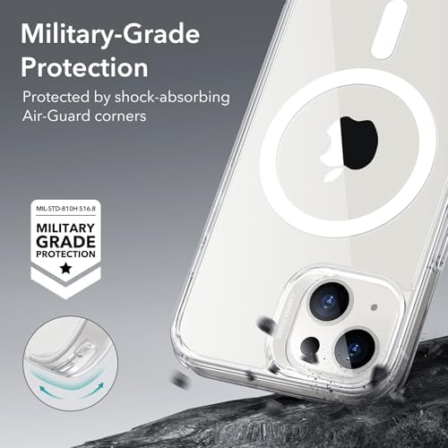 ESR for iPhone 14/iPhone 13 Case  Compatible with MagSafe  Classic Hybrid Magnetic Mobile Phone Case iPhone 14/13 Case  Military Standard  Drop Protection  Clear
