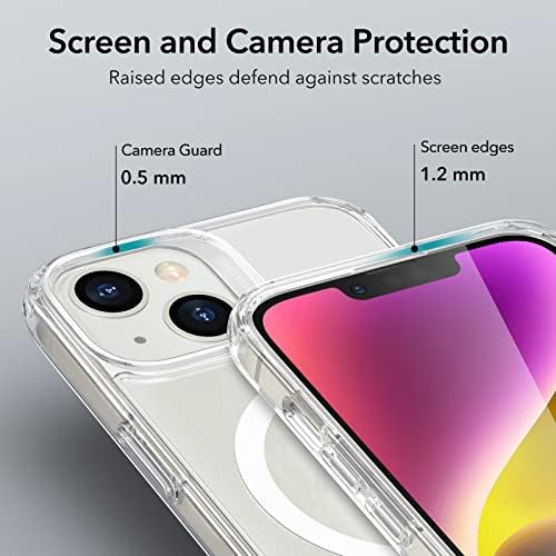 ESR for iPhone 14/iPhone 13 Case  Compatible with MagSafe  Classic Hybrid Magnetic Mobile Phone Case iPhone 14/13 Case  Military Standard  Drop Protection  Clear