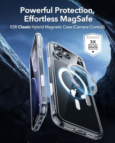 ESR for iPhone 17 Pro Case  Camera Control  Compatible with MagSafe  Shockproof Military Grade Protection  Magnetic Phone Case for iPhone 17 Pro  Classic Hybrid Case  Clear