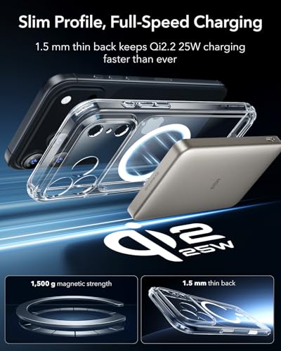ESR for iPhone 17 Pro Case  Camera Control  Compatible with MagSafe  Shockproof Military Grade Protection  Magnetic Phone Case for iPhone 17 Pro  Classic Hybrid Case  Clear