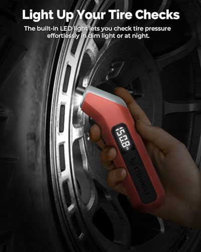ETENWOLF T300 Digital Tire Pressure Gauge 3 200 PSI  Industrial Tire Gauge Calibrated to ANSI B40 7 Grade 2A Plus Minus 0 5    Replaceable AAA Batteries  Vivid Orange