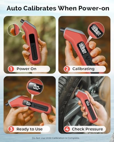 ETENWOLF T300 Digital Tire Pressure Gauge 3 200 PSI  Industrial Tire Gauge Calibrated to ANSI B40 7 Grade 2A Plus Minus 0 5    Replaceable AAA Batteries  Vivid Orange