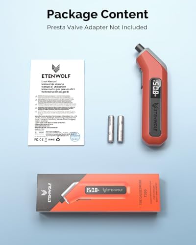 ETENWOLF T300 Digital Tire Pressure Gauge 3 200 PSI  Industrial Tire Gauge Calibrated to ANSI B40 7 Grade 2A Plus Minus 0 5    Replaceable AAA Batteries  Vivid Orange