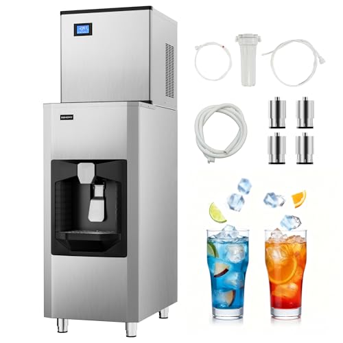 EUHOMY Commercial Ice Maker Machine 400Lbs/24H  SECOP Compressor&ETL Approval  Industrial Ice Machine  250Lbs Storage  Ice Ready in 11 20min  Stainless Steel Ice Maker for Bar/Cafe/Restaurant/Business