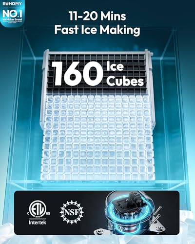 EUHOMY Commercial Ice Maker Machine 400Lbs/24H ETL Approval  Industrial Ice Machine  250Lbs Storage  Ice Ready in 11 20min  Stainless Steel Ice Maker for Bar/Cafe/Restaurant/Business