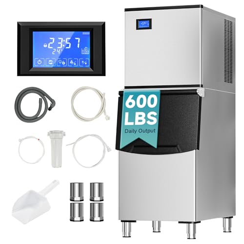 EUHOMY Commercial Ice Maker Machine 400Lbs/24H ETL Approval  Industrial Ice Machine  250Lbs Storage  Ice Ready in 11 20min  Stainless Steel Ice Maker for Bar/Cafe/Restaurant/Business