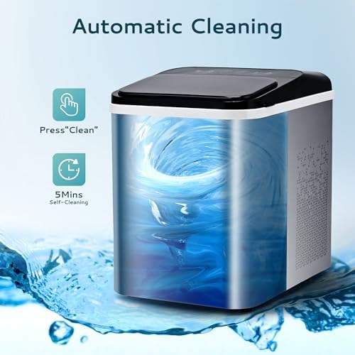 EUHOMY Nugget Ice Maker Countertop  Ready in 8 Mins  Self Cleaning  34lbs/24H Portable Ice Maker Machine with Ice Scoop & Basket  Sonic Ice Makers with Chewable Pellet Ice for Home/Party/RV/Camping