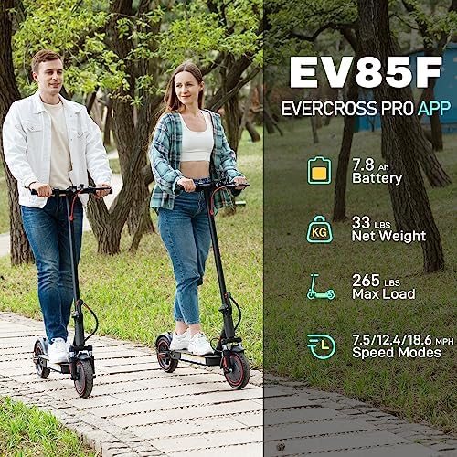 EVERCROSS Electric Scooter  350W/500W Electric Scooter Adults  8 5/10 Tires  Up to 19/22 Miles Range  19 MPH Lightweight E Scooter with Dual Shock Absorption