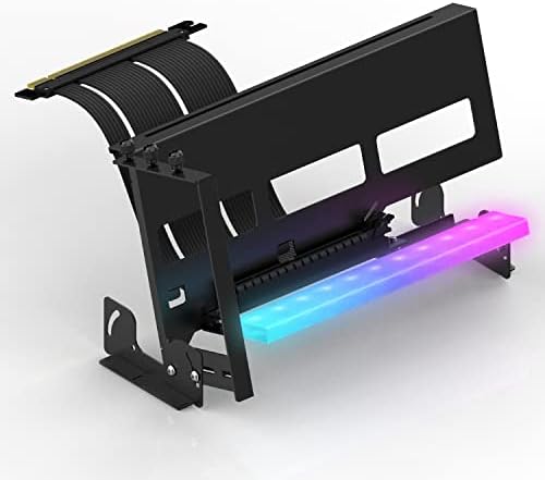 EZDIY FAB PCIe 4 0 GPU Mount Bracket with ARGB LED Module  Multi Angle Adjustment with Riser Cable  Compatible to RTX4090  4080  4070ti  Black