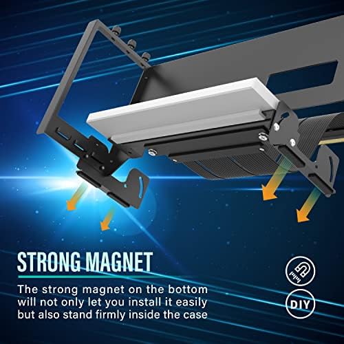 EZDIY FAB PCIe 4 0 GPU Mount Bracket with ARGB LED Module  Multi Angle Adjustment with Riser Cable  Compatible to RTX4090  4080  4070ti  Black