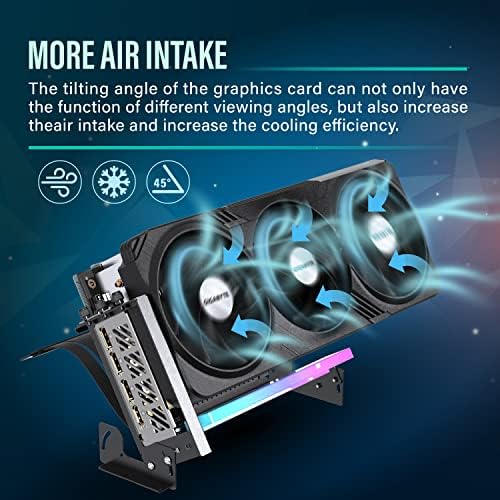 EZDIY FAB PCIe 4 0 GPU Mount Bracket with ARGB LED Module  Multi Angle Adjustment with Riser Cable  Compatible to RTX4090  4080  4070ti  Black