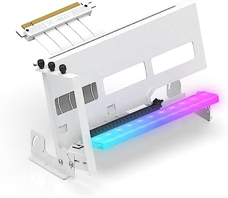 EZDIY FAB PCIe 4 0 GPU Mount Bracket with ARGB LED Module  Multi Angle Adjustment with Riser Cable  Compatible to RTX4090  4080  4070ti  Black