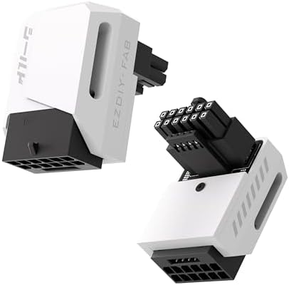 EZDIY-FAB Adaptador PCIe 5.1 – 600 W 12+4 pines, conector de alimentación GPU de 16 pines 12VHPWR, adaptador de GPU de 12 V-2x6, ángulo recto de 90 grados, compatible con RTX 3090Ti, 4070Ti, 4080