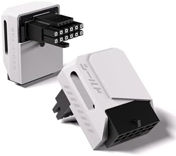 EZDIY-FAB Adaptador PCIe 5.1 – 600 W 12+4 pines, conector de alimentación GPU de 16 pines 12VHPWR, adaptador de GPU de 12 V-2x6, ángulo recto de 90 grados, compatible con RTX 3090Ti, 4070Ti, 4080