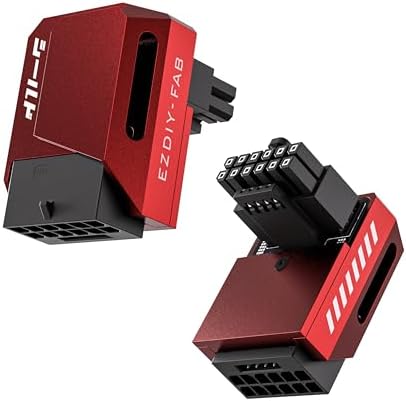 EZDIY-FAB Adaptador PCIe 5.1 – 600 W 12+4 pines, conector de alimentación GPU de 16 pines 12VHPWR, adaptador de GPU de 12 V-2x6, ángulo recto de 90 grados, compatible con RTX 3090Ti, 4070Ti, 4080
