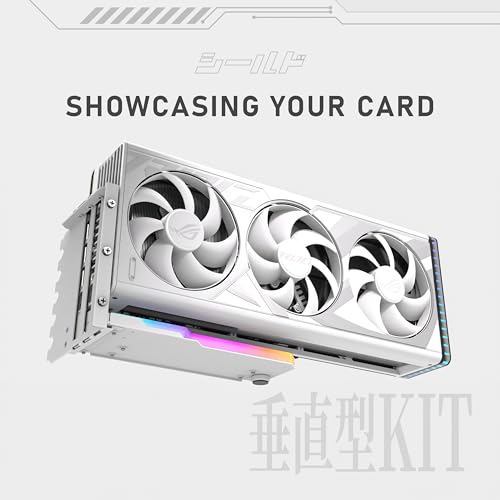 EZDIY FAB Vertical GPU Mount with High Speed PCIE 4 0 Riser Cable  ARGB Module  115mm/4 52in Flexible Extension  90 Degree Connector  Only Compatible to Full Opened PCIe Slots White YIHPI344 3