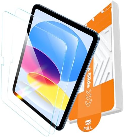EZ GLAZ 2 Pack for iPad A16 2025 11th  11 Inch  / 10th Gen 2022  10 9 Inch  Screen Protector  Military Grade Shatterproof  9H  Tempered Glass with Installation Box  Anti Scratch  Apple Pencil Compatible  HD Clarity  Bubble Free