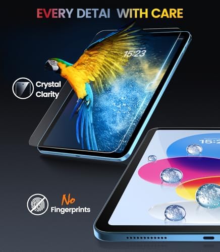 EZ GLAZ 2 Pack for iPad A16 2025 11th  11 Inch  / 10th Gen 2022  10 9 Inch  Screen Protector  Military Grade Shatterproof  9H  Tempered Glass with Installation Box  Anti Scratch  Apple Pencil Compatible  HD Clarity  Bubble Free