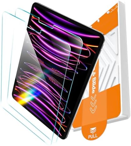 EZ GLAZ 2 Pack for iPad A16 2025 11th  11 Inch  / 10th Gen 2022  10 9 Inch  Screen Protector  Military Grade Shatterproof  9H  Tempered Glass with Installation Box  Anti Scratch  Apple Pencil Compatible  HD Clarity  Bubble Free