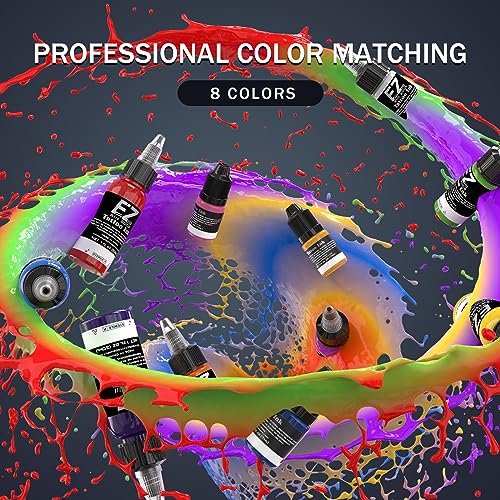 EZ Tattoo Kit   Tattoo Gun Kit Complete with Rotary Tattoo Machine Pen  Extra 1500mAh Battery Power Supply  20Pcs Tattoo Needles and 8 Color Inks for Tattoo Beginners and Artists  Filter Fr Red