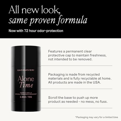 Each & Every Aluminum Free Deodorant for Women & Men   All Natural Deodorant for Sensitive Skin  EWG Verified   Clean  Baking Soda Free  Plant Based Fragrance  Lavender & Lemon  2 5oz  3 Pack