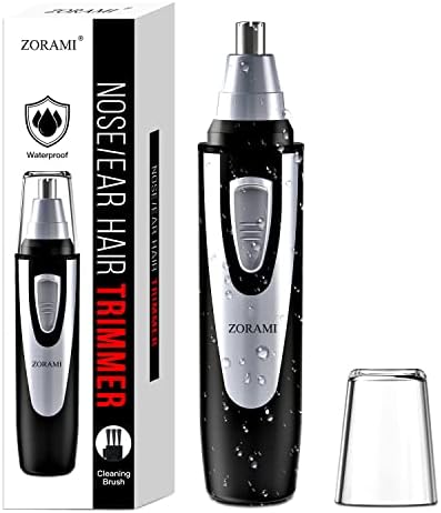 Ear and Nose Hair Trimmer Clipper   2025 Professional Painless Eyebrow & Facial Hair Trimmer for Men Women  Battery Operated Trimmer with IPX7 Waterproof  Dual Edge Blades for Easy Cleansing Black