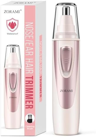 Ear and Nose Hair Trimmer Clipper   2025 Professional Painless Eyebrow & Facial Hair Trimmer for Men Women  Battery Operated Trimmer with IPX7 Waterproof  Dual Edge Blades for Easy Cleansing Black