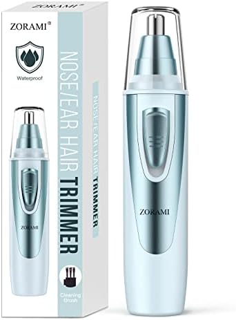 Ear and Nose Hair Trimmer Clipper   2025 Professional Painless Eyebrow & Facial Hair Trimmer for Men Women  Battery Operated Trimmer with IPX7 Waterproof  Dual Edge Blades for Easy Cleansing Black