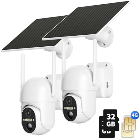 Ebitcam 4G LTE Cellular Security Cameras  Solar Powered Camera No WiFi Needed  2K Live Video  360  View  Color Night Vision  Motion&Siren Alert
