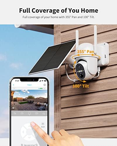 Ebitcam 4G LTE Cellular Security Cameras  Solar Powered Camera No WiFi Needed  2K Live Video  360  View  Color Night Vision  Motion&Siren Alert