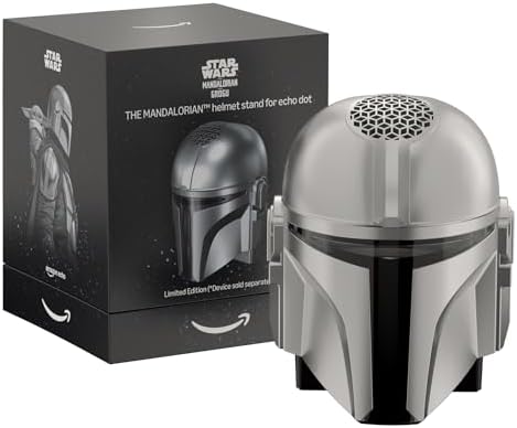 Echo Dot Star Wars Bundle  Includes Echo Dot  Deep Sea Blue and The Mandalorian Helmet Stand   Limited Edition