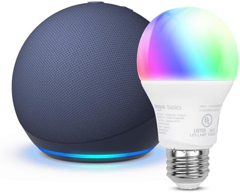 Echo Dot with Amazon Basics Smart Color Bulb