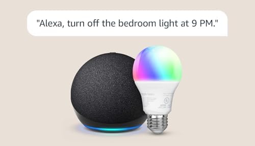 Echo Dot with Amazon Basics Smart Color Bulb