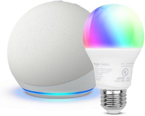 Echo Dot with Amazon Basics Smart Color Bulb
