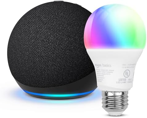 Echo Dot with Amazon Basics Smart Color Bulb