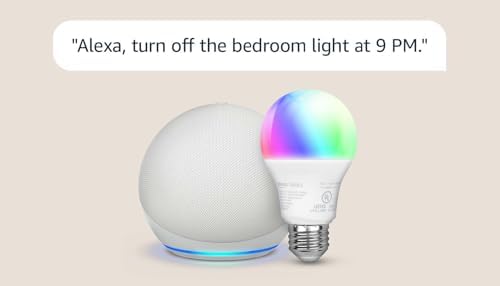 Echo Dot with Amazon Basics Smart Color Bulb